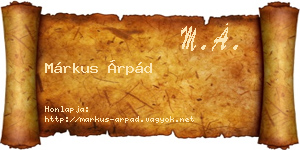 Márkus Árpád névjegykártya