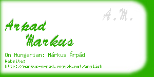 arpad markus business card